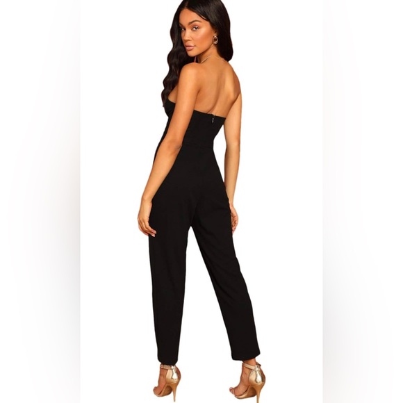 NWOT Adjustable Strapless Sweetheart Neck Stretchy Jumpsuit Size Medium - Picture 2 of 6